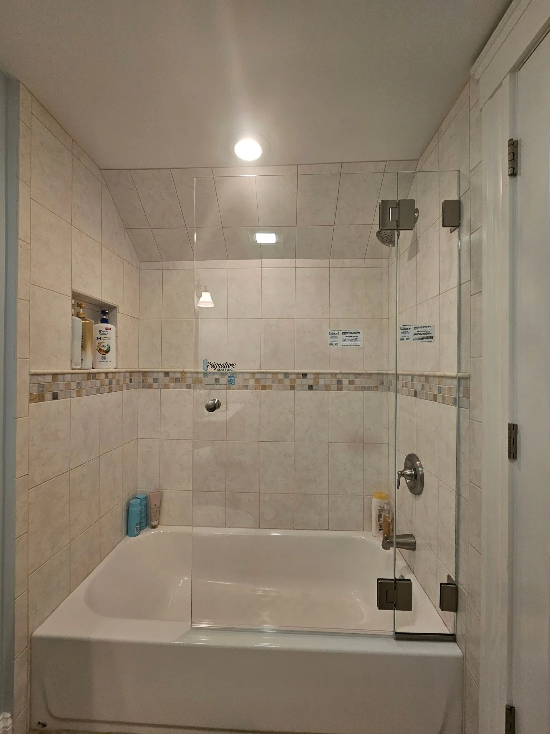 Tub Enclosures with Hinged Doors — project 23