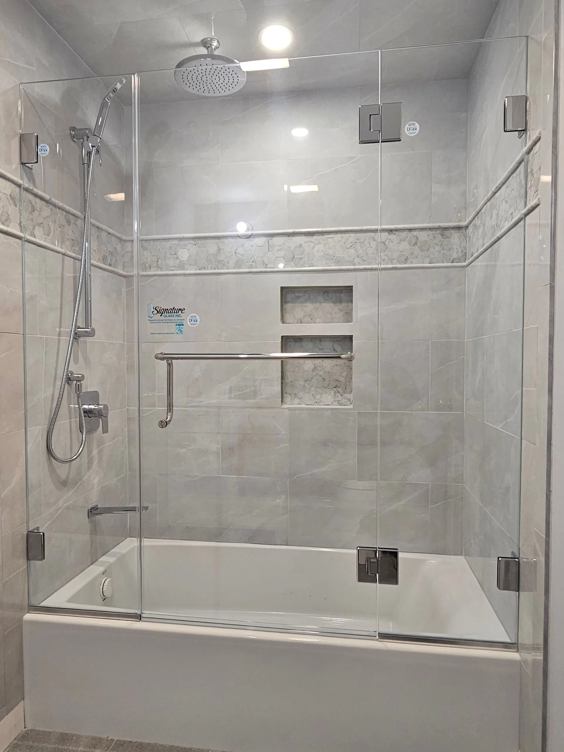 Tub Enclosures with Hinged Doors — project 24